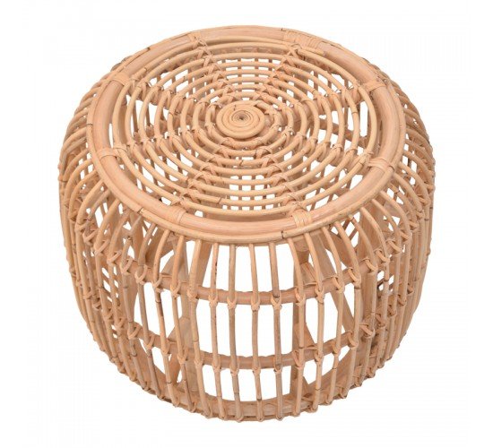 Σκαμπό Rajesty rattan pe σε φυσική απόχρωση Φ60x46εκ Υλικό: RATTAN PE 344-000010