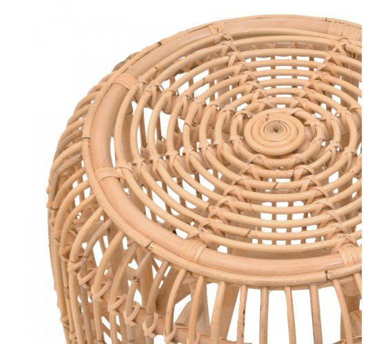 Σκαμπό Rajesty rattan pe σε φυσική απόχρωση Φ60x46εκ Υλικό: RATTAN PE 344-000010