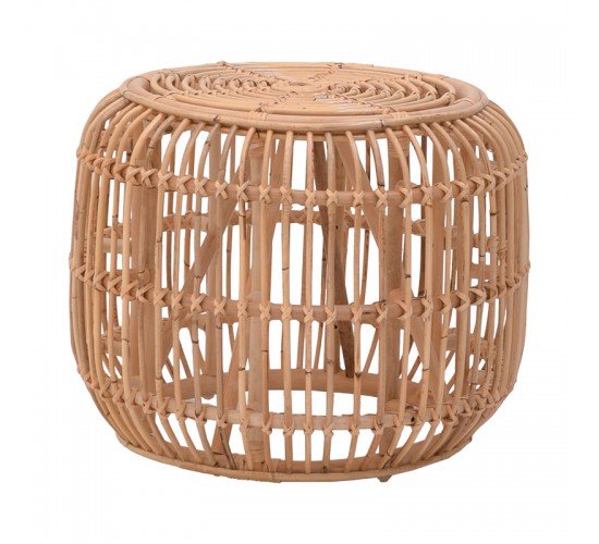 Σκαμπό Rajesty rattan pe σε φυσική απόχρωση Φ60x46εκ Υλικό: RATTAN PE 344-000010