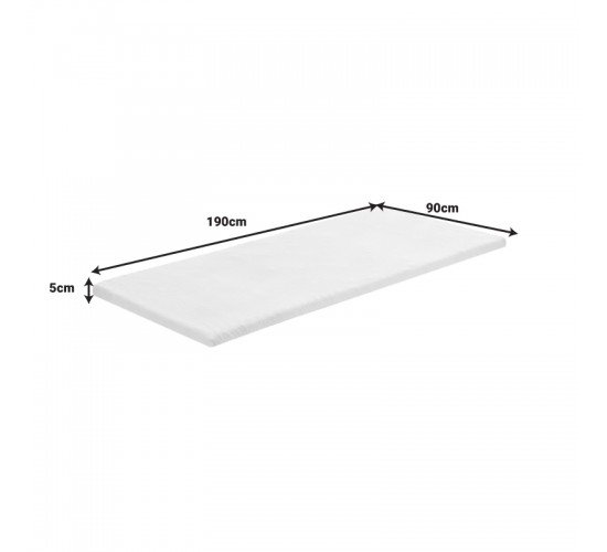 Ανώστρωμα Casmeriane λευκό ύφασμα-memory foam 90x190x5εκ Υλικό: POLYESTER FABRIC - MEMORY FOAM 348-000007