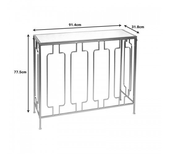 Κονσόλα Sieni Inart χρυσό μέταλλο-γυαλί καθρέπτη 91.4x31.8x77.5εκ Υλικό: METAL - MIRROR GLASS 352-000011