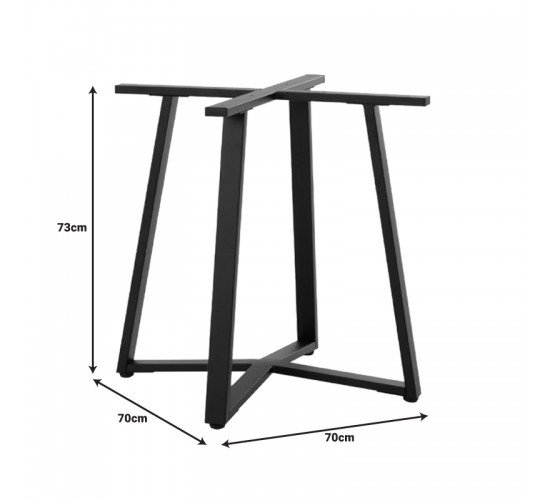 Βάση τραπεζιού Mulbe μεταλλική σε μαύρη απόχρωση 70x70x73εκ Υλικό: IRON 355-000003