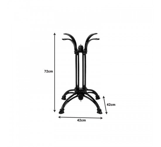 Βάση τραπεζιού Astu μεταλλική σε μαύρη απόχρωση 42x42x72εκ Υλικό: IRON 355-000010