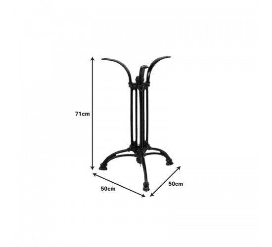 Βάση τραπεζιού Outil μεταλλική σε μαύρη απόχρωση 50x50x71εκ Υλικό: IRON 355-000017