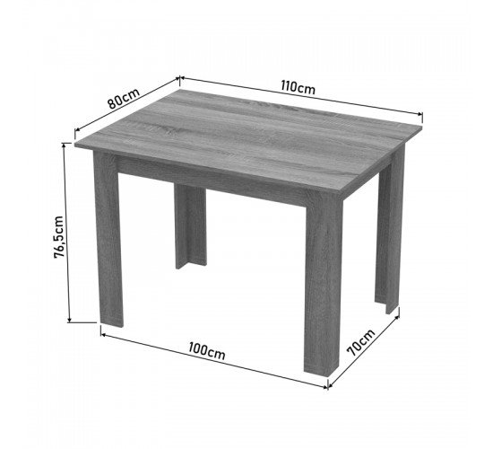 Τραπέζι Manka σε λευκή απόχρωση 110x80x77εκ Υλικό: CHIPBOARD 16mm 361-000001