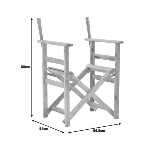 Σκελετός πολυθρόνας σκηνοθέτη Kompa μασίφ ξύλο οξιάς σε καρυδί απόχρωση 56.5x54x88εκ Υλικό: SOLID BEECH WOOD 363-000001
