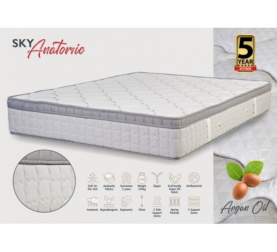 KPS ΣΤΡΩΜΑ ΜΕ ΑΝΩΣΤΡΩΜΑ SKY ANATOMIC 100X200X30EK ARGANOIL 08.02.78 5024