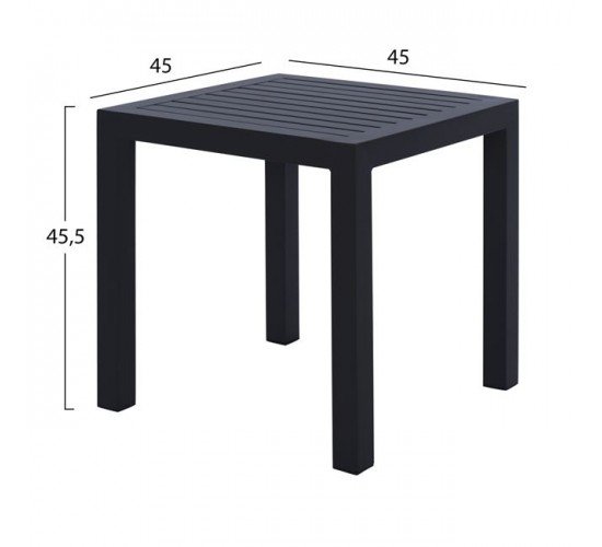 ΤΡΑΠΕΖΙ ΑΛΟΥΜΙΝΙΟΥ QIANA HM5402.02 ΓΚΡΙ 45x45x45,5 εκ.