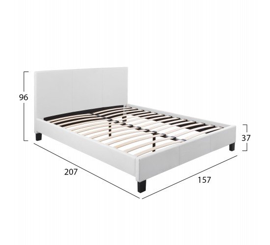 ΚΡΕΒΑΤΙ BECCA 150x200 εκ. ΜΕ PU ΛΕΥΚΟ HM553.01 Διπλό