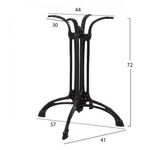 ΒΑΣΗ ΑΠΟ ΜΑΝΤΕΜΙ HM444 4ΝΥΧΗ ΣΕ ΜΑΥΡΟ ΧΡΩΜΑ 57X57X72