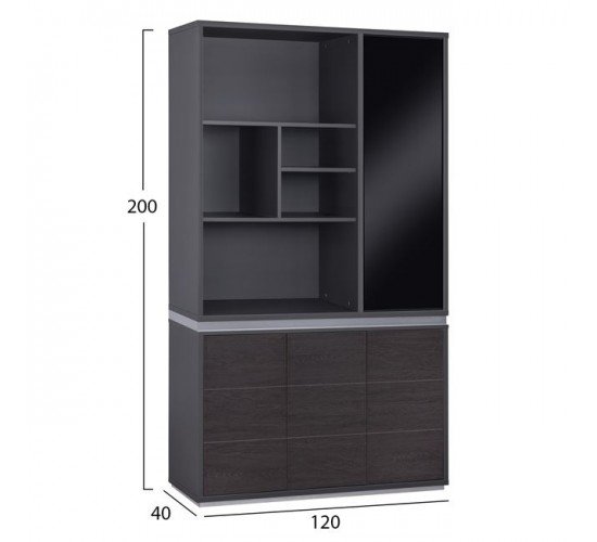 ΒΙΒΛΙΟΘΗΚΗ ΓΡΑΦΕΙΟΥ ΕΠΑΓΓΕΛΜΑΤΙΚΗ ROSEWOOD HM2091R 120Χ40Χ200Υ εκ.