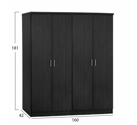 ΣΕΤ 2 ΤΜΧ ΝΤΟΥΛΑΠΑ 4ΦΥΛΛΗ ZEBRANO 160X42X181 HM11350.01 4φυλλη