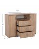 ΜΠΟΥΦΕΣ ΜΕ 2 ΝΤΟΥΛΑΠΙΑ Κ 3 ΣΥΡΤΑΡΙΑ ADLER SONAMA OAK HM2430 120X45X85Yεκ.