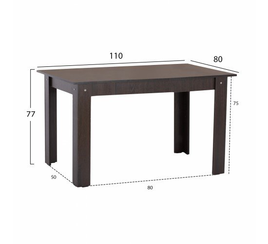 ΤΡΑΠΕΖΙ ΚΟΥΖΙΝΑΣ KELVIN 110x80x77Υεκ. WENGE HM2428.02