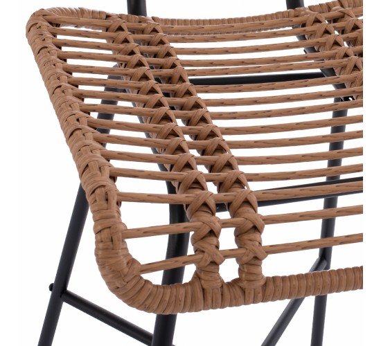 ΣΚΑΜΠΟ ΜΕΤΑΛΛΙΚΟ EDDIE ΜΕ ΜΑΞΙΛΑΡΙ HM5708 ΜΕ WICKER ΜΠΕΖ 45Χ46.5Χ115Υ εκ.