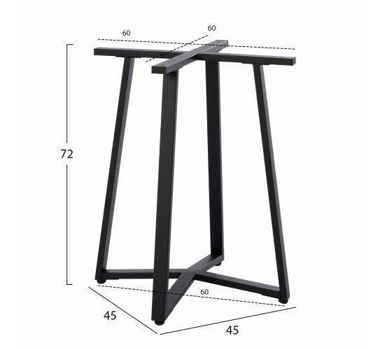 ΒΑΣΗ ΤΡΑΠΕΖΙΟΥ ΜΑΥΡΗ ΜΕΤΑΛΛΙΚΗ HM470.01 60x60x72Υ εκ.