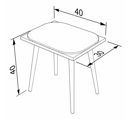 ΣΚΑΜΠΟ ΤΟΥΑΛΕΤΑΣ DAYANITA ΜΕ ΜΑΞΙΛΑΡΙ HM9209 SONAMA ΛΕΥΚΟ 40x30x40Y εκ.