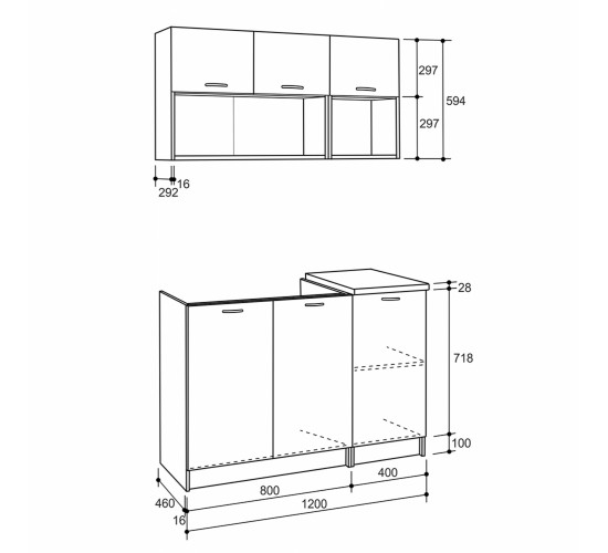 ΣΥΝΘΕΣΗ ΚΟΥΖΙΝΑΣ NIKLAUS ΜΕΛΑΜΙΝΗ SONAMA-ΛΕΥΚΟ HM2438 46-29,2x120 εκ.