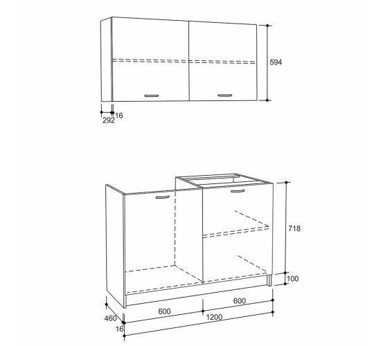 ΣΥΝΘΕΣΗ ΚΟΥΖΙΝΑΣ BLAINE ΜΕΛΑΜΙΝΗ SONAMA-ΛΕΥΚΟ HM2439 120x46-29,2εκ.