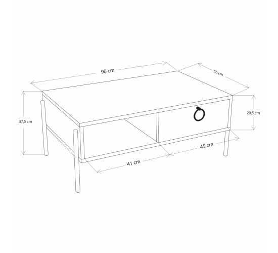 ΤΡΑΠΕΖΙ ΣΑΛΟΝΙΟΥ SONAMA ΛΕΥΚΟ HM9247.01 90x56x37,6 εκ.