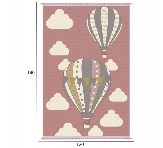 ΠΑΙΔΙΚΟ ΧΑΛΙ ΜΕ ΚΡΟΣΙΑ ΑΕΡΟΣΤΑΤΑ ΡΟΖ HM7679.22 120Χ180 εκ.