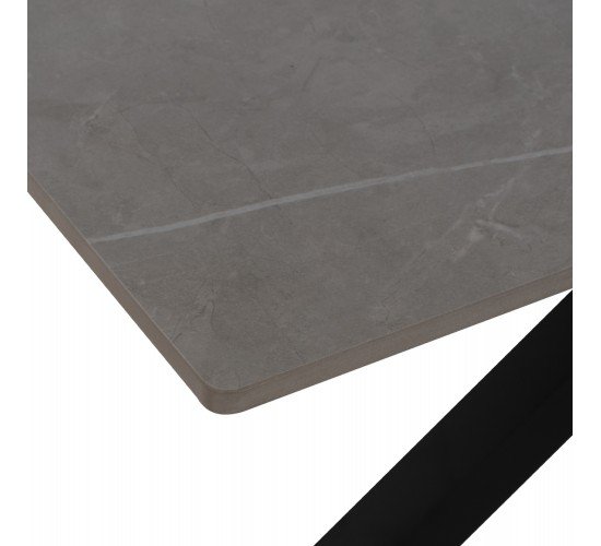 ΤΡΑΠΕΖΙ ΤΡΑΠΕΖΑΡΙΑΣ SYNTEC HM9308.03 SINTERED STONE ΓΚΡΙ ΜΕΤΑΛΛΙΚΑ ΠΟΔΙΑ 160x90x75Υεκ.