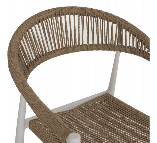 ΠΟΛΥΘΡΟΝΑ ΑΛΟΥΜΙΝΙΟΥ ΛΕΥΚΗ PΕ RATTAN ΜΠΕΖ HM5854.01 55.5x58.5x78 εκ.