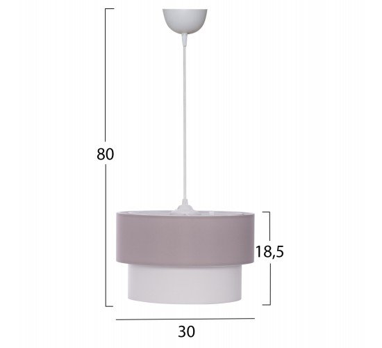 ΦΩΤΙΣΤΙΚΟ ΟΡΟΦΗΣ ME ΔΙΠΛΟ ΚΥΛΙΝΔΡΙΚΟ ΚΑΠΕΛΟ ΜΠΕΖ-ΕΚΡΟΥ Φ30x80Yεκ.HM7619.04