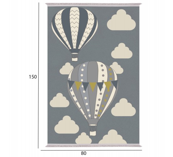 ΠΑΙΔΙΚΟ ΧΑΛΙ ΜΕ ΚΡΟΣΙΑ ΑΕΡΟΣΤΑΤΑ ΜΠΛΕ HM7678.23 80Χ150 εκ.