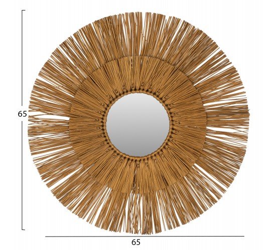 ΚΑΘΡΕΠΤΗΣ ΤΟΙΧΟΥ ΣΤΡΟΓΓΥΛΟΣ MENDONG GRASS ΠΛΑΙΣΙΟ ΣΕ ΧΡΩΜΑ ΧΡΥΣΟ Φ65εκ.HM7801