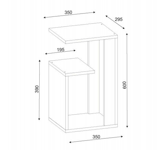 ΒΟΗΘΗΤΙΚΟ ΤΡΑΠΕΖΙ DAWN ΜΕΛΑΜΙΝΗΣ ΛΕΥΚΟ 35X29,5X60Yεκ.HM8880.11