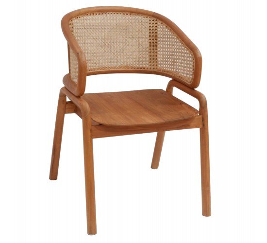 ΠΟΛΥΘΡΟΝΑ ΜΑΣΙΦ ΞΥΛΟ ΤEAK & RATTAN ΠΛΑΤΗ ΦΥΣΙΚΟ 56X67X82Υεκ.HM9402.01