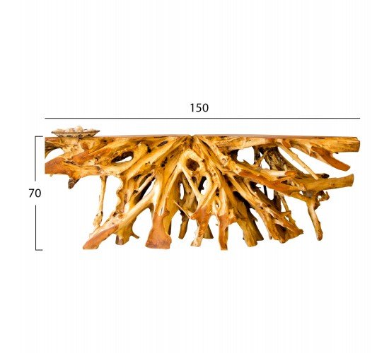 ΚΟΝΣΟΛΑ HM9369 ΑΠΟ ΜΑΣΙΦ ΞΥΛΟ ΤEAK ΦΥΣΙΚΟ 150Χ40Χ70Y EK.
