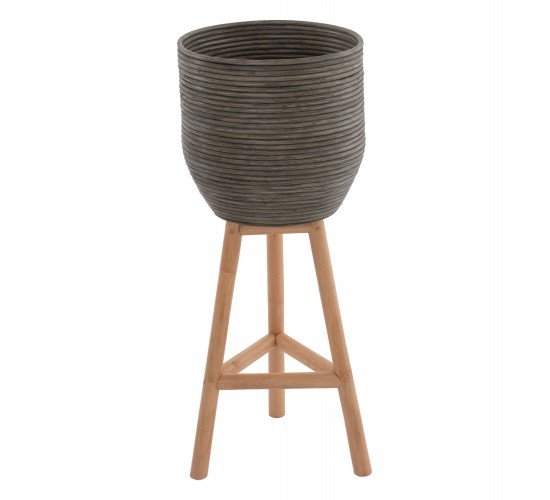 ΓΛΑΣΤΡΑ ΑΠΟ RATTAN ΚΑΙ BAMBOO HM7815 31x30x80Yεκ. ΦΥΣΙΚΟ - ΠΡΑΣΙΝΟ