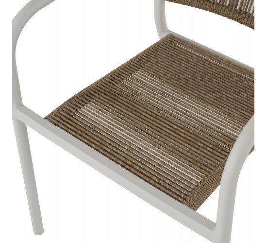 ΠΟΛΥΘΡΟΝΑ ΑΛΟΥΜΙΝΙΟΥ ΛΕΥΚΟ ΜΕ PE RATTAN WICKER HM5856.01 57x63x80Yεκ.