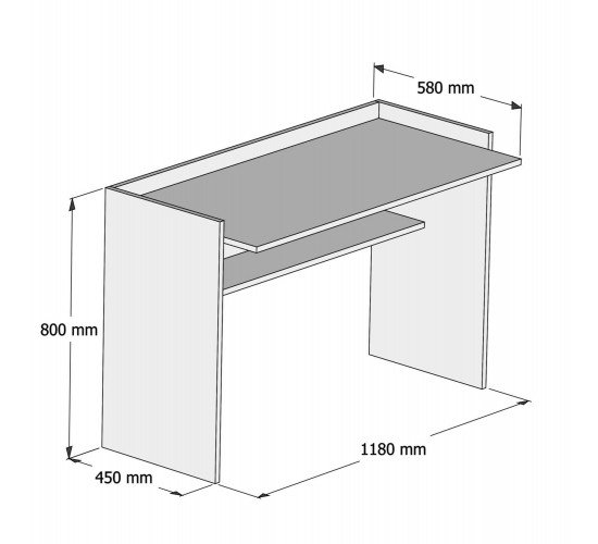 ΓΡΑΦΕΙΟ ΜΕΛΑΜΙΝΗΣ ΛΕΥΚΟ 118x58x80Υεκ.HM9227.11