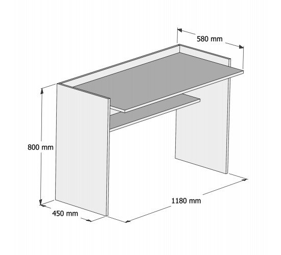 ΓΡΑΦΕΙΟ ΜΕΛΑΜΙΝΗΣ SONAMA ΛΕΥΚΟ 118x58x80Υεκ.HM9227.12