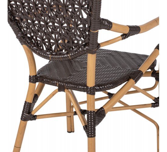 ΠΟΛΥΘΡΟΝΑ ΑΛΟΥΜΙΝΙΟΥ BAMBOO LOOK ΚΑΦΕ ΚΑΙ ΚΑΦΕ PE RATTAN HM5926.01 56x62x95Yεκ.