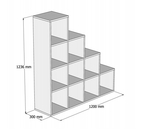 ΒΙΒΛΙΟΘΗΚΗ ΜΕΛΑΜΙΝΗΣ SCALE ΛΕΥΚΟ 120x30x123,6Υεκ.HM9238.11