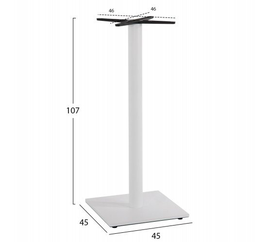 ΒΑΣΗ ΜΠΑΡ ΜΕΤΑΛΛΙΚΗ ΛΕΥΚΗ ΜΑΤ 45Χ45Χ107Yεκ. ΜΕ ΡΕΓΟΥΛΑΤΟΡΟΥΣ HM439.02