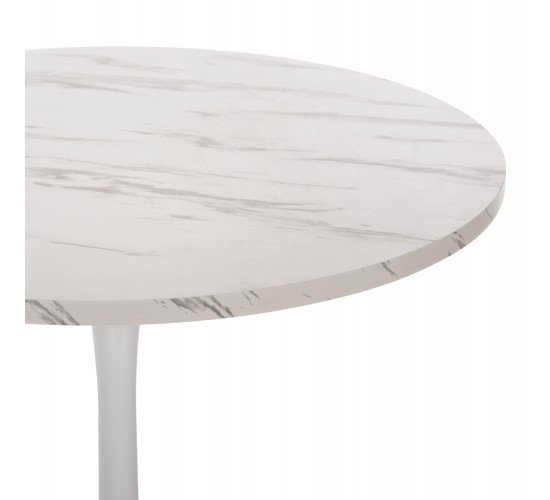 ΤΡΑΠΕΖΙ ΤΡΑΠΕΖΑΡΙΑΣ ROLLO HM9421.01 ΣΤΡΟΓΓΥΛΟ WHITE MARBLE Φ90x74Y εκ.