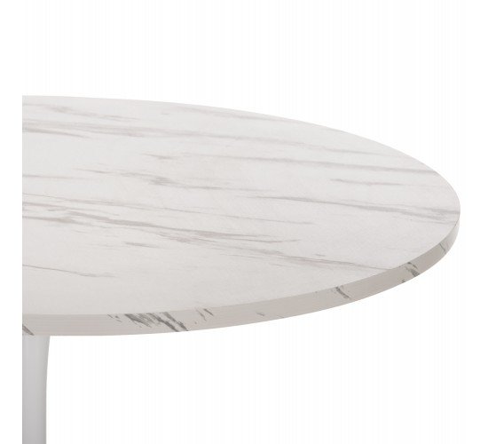 ΤΡΑΠΕΖΙ ΤΡΑΠΕΖΑΡΙΑΣ ROLLO HM9422.01 ΣΤΡΟΓΓΥΛΟ WHITE MARBLE Φ120x74Yεκ.