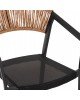 ΣΚΑΜΠΟ ΑΛΟΥΜΙΝΙΟΥ HM5892.15 ΜΕΣΑΙΟΥ ΥΨΟΥΣ RATTAN & TEXTLINE ΜΑΥΡΟ ΜΠΕΖ 56,5x57x99,5Y