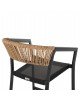 ΣΚΑΜΠΟ ΑΛΟΥΜΙΝΙΟΥ HM5892.15 ΜΕΣΑΙΟΥ ΥΨΟΥΣ RATTAN & TEXTLINE ΜΑΥΡΟ ΜΠΕΖ 56,5x57x99,5Y