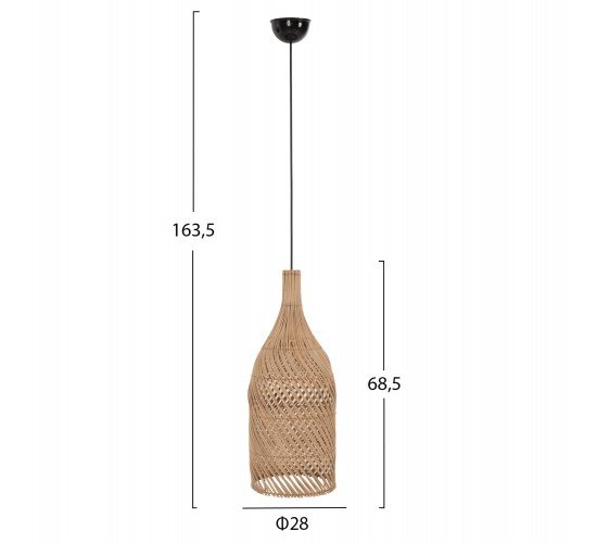 ΦΩΤΙΣΤΙΚΟ ΟΡΟΦΗΣ HM7884 ΚΡΕΜΑΣΤΟ ΑΠΟ RATTAN ΣΕ ΦΥΣΙΚΟ ΧΡΩΜΑ Φ28x163,5Yεκ.