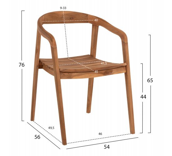 ΠΟΛΥΘΡΟΝΑ DEUS HM9621 ΞΥΛΟ TEAK 54x56x76Yεκ.