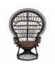 ΠΟΛΥΘΡΟΝΑ ROYAL PEACOCK HM9342.03 RATTAN ΜΑΥΡΟ-ΜΑΞΙΛΑΡΙ ΚΑΦΕ 114x72x150Yεκ.