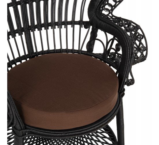 ΠΟΛΥΘΡΟΝΑ ROYAL PEACOCK HM9342.03 RATTAN ΜΑΥΡΟ-ΜΑΞΙΛΑΡΙ ΚΑΦΕ 114x72x150Yεκ.