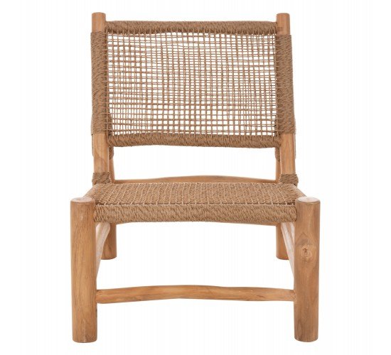 ΚΑΡΕΚΛΑ LONDER HM5986 ΞΥΛΟ TEAK ΣΕ ΦΥΣΙΚΟ ΚΑΙ ΣΥΝΘΕΤΙΚΟ RATTAN 63x77x77Υεκ.