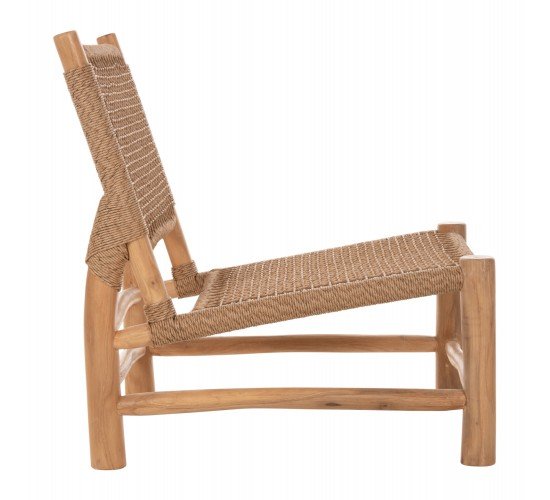 ΚΑΡΕΚΛΑ LONDER HM5986 ΞΥΛΟ TEAK ΣΕ ΦΥΣΙΚΟ ΚΑΙ ΣΥΝΘΕΤΙΚΟ RATTAN 63x77x77Υεκ.